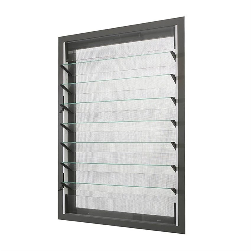 Aluminiumslameller med glass